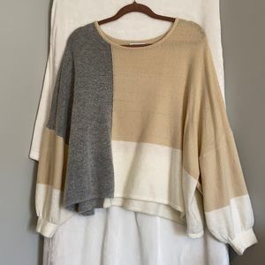 Lulus Color Block Neutral Sweater- M